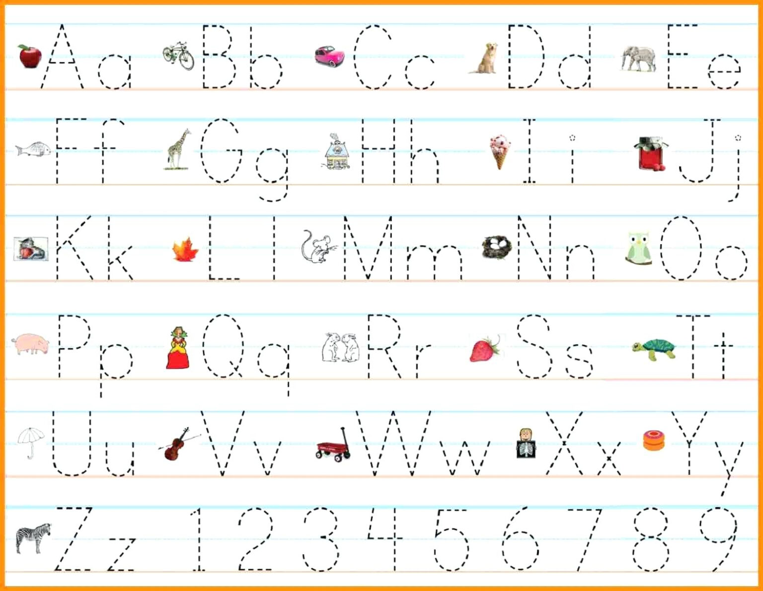 Alphabet Handwriting Practice Sheets Alphabet Writing Within Alphabet