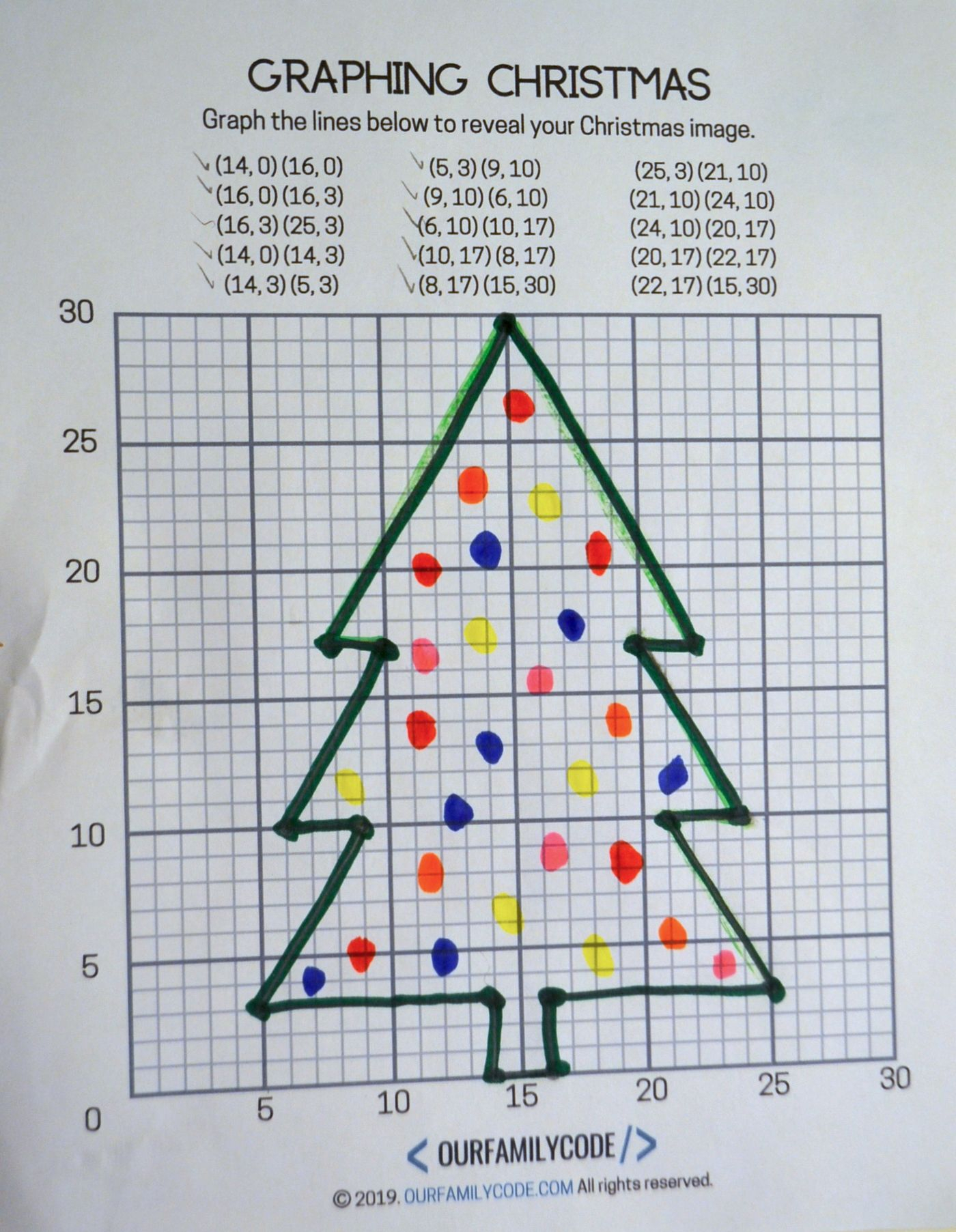 Christmas Graph Art Worksheets AlphabetWorksheetsFree