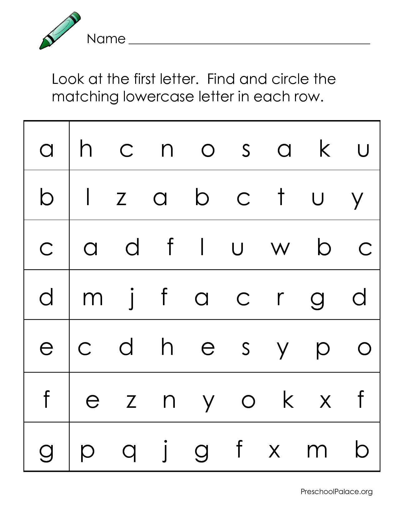  Alphabet Matching Worksheets For Nursery AlphabetWorksheetsFree