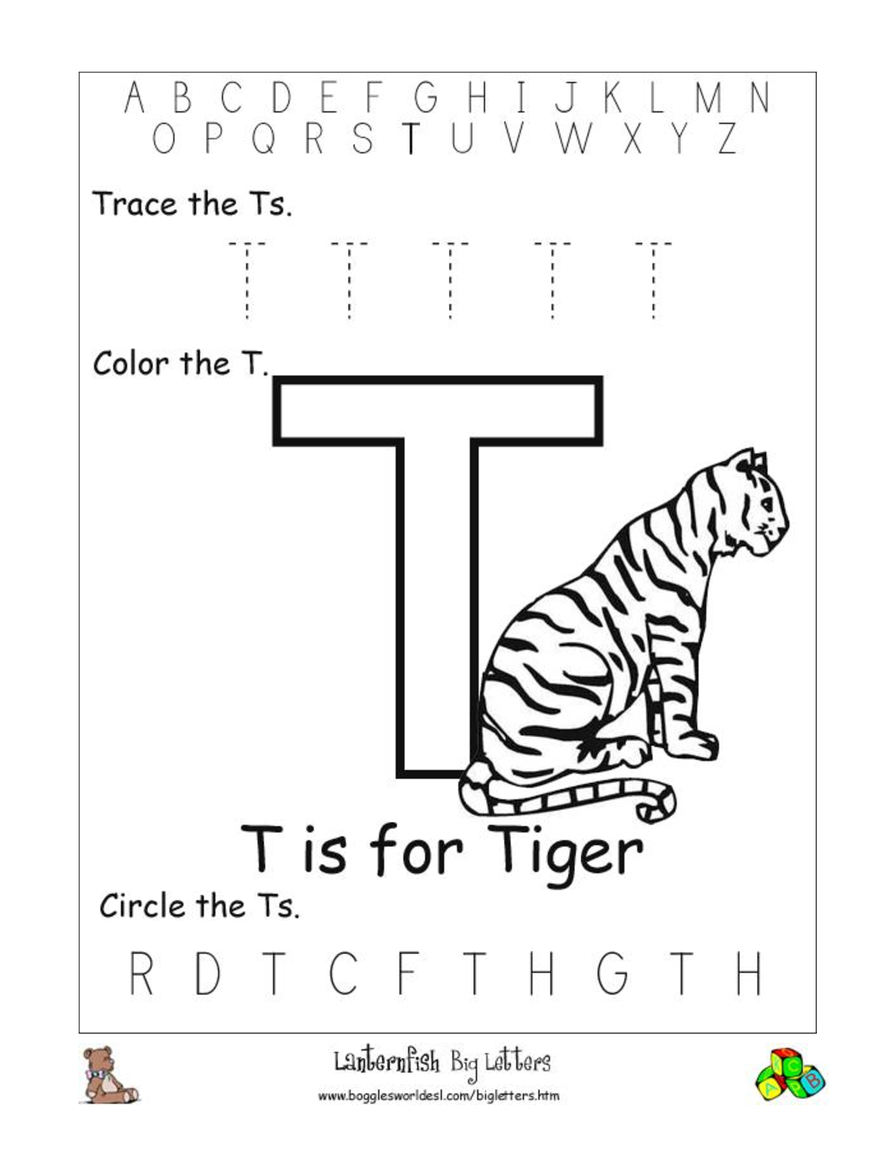 Letter T Worksheets Prek AlphabetWorksheetsFree