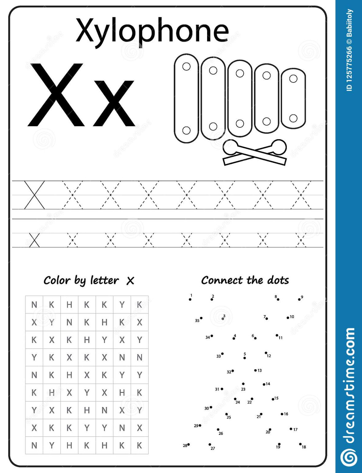 Az Worksheets For Kindergarten Kids Writing Letter X with Letter X