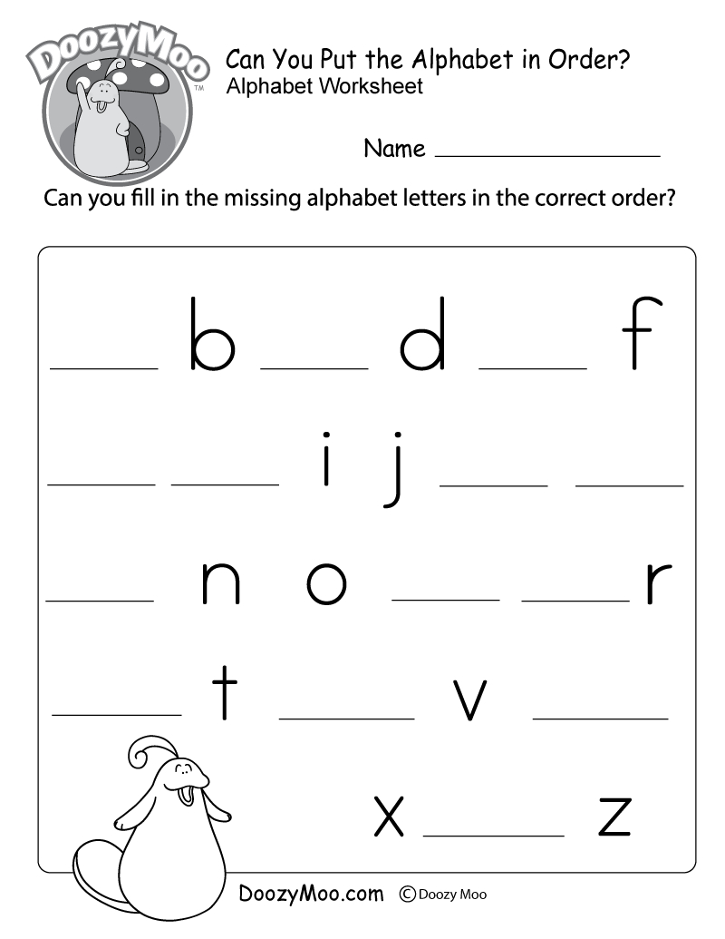 Alphabet Order Worksheets For Kindergarten AlphabetWorksheetsFree