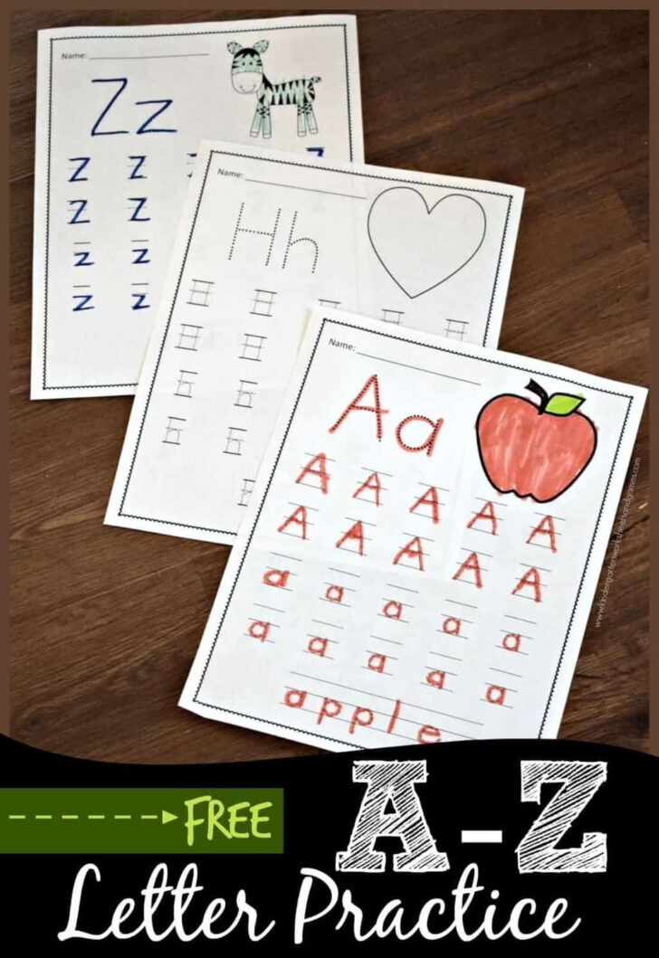 Alphabet Handwriting Worksheets A To Z For Preschool To First Grade ...