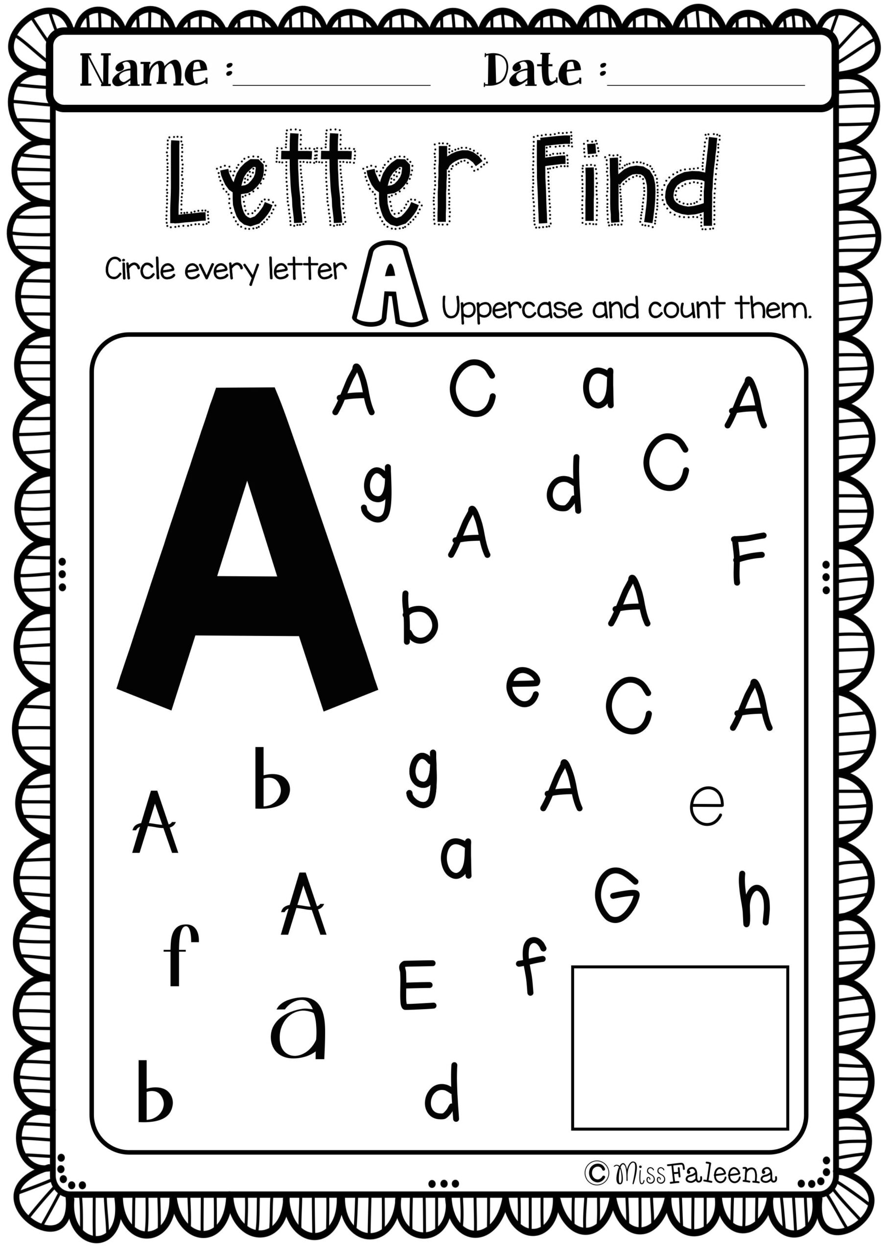 letter homework for kindergarten