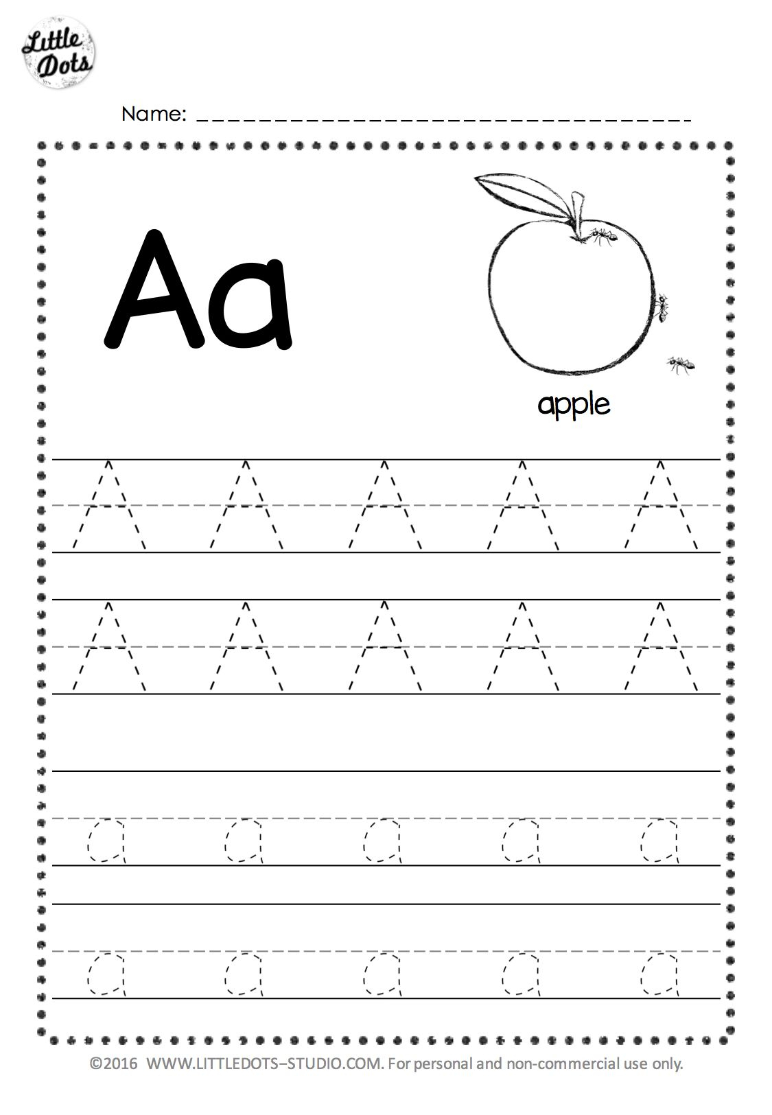 Pre K Writing Worksheets Letter A