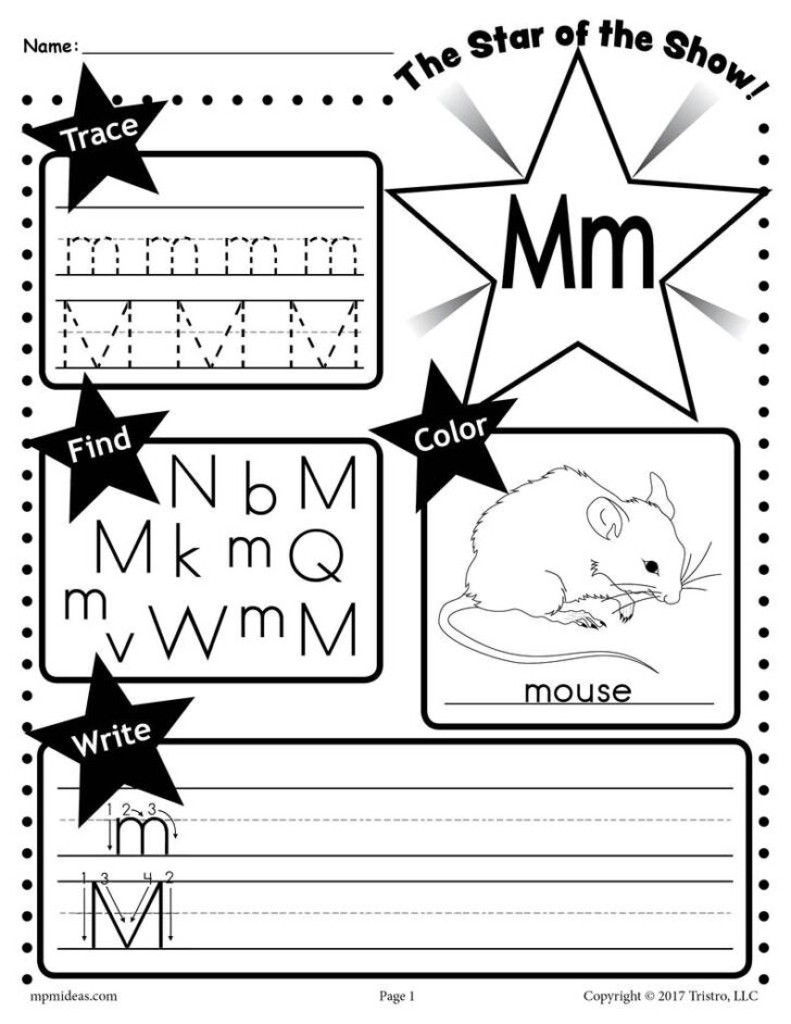 Letter M Worksheets For Preschoolers