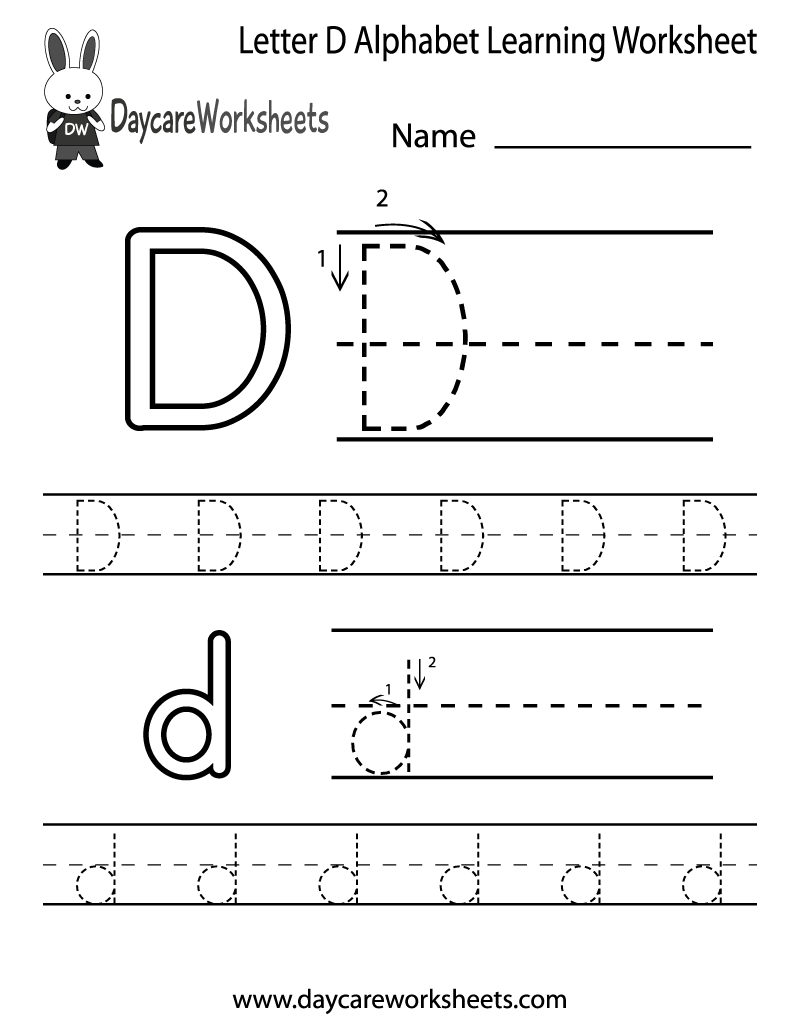 Letter D Worksheets AlphabetWorksheetsFree