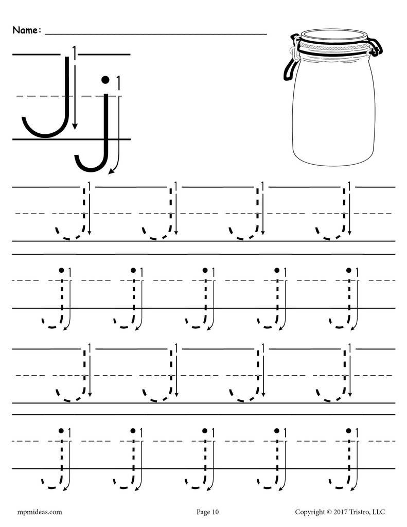 Free Printable Letter J Tracing Worksheet With Number And inside Letter J Worksheets Easy