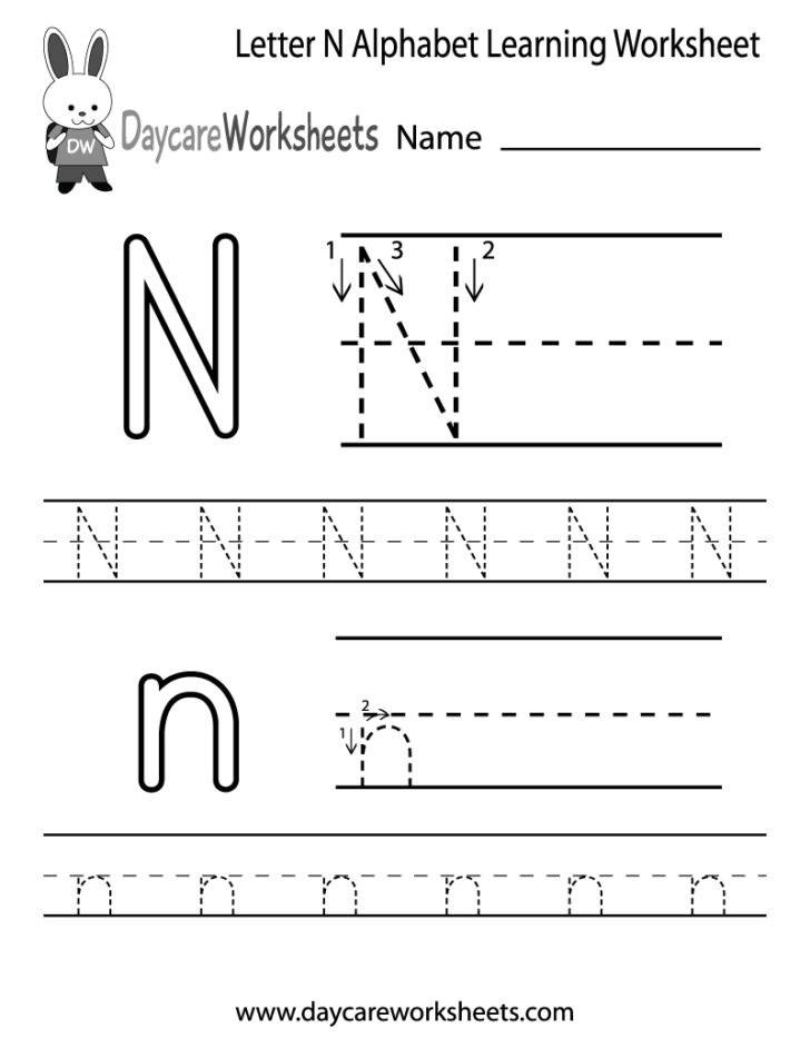 Free Printable Letter N Alphabet Learning Worksheet For pertaining to ...