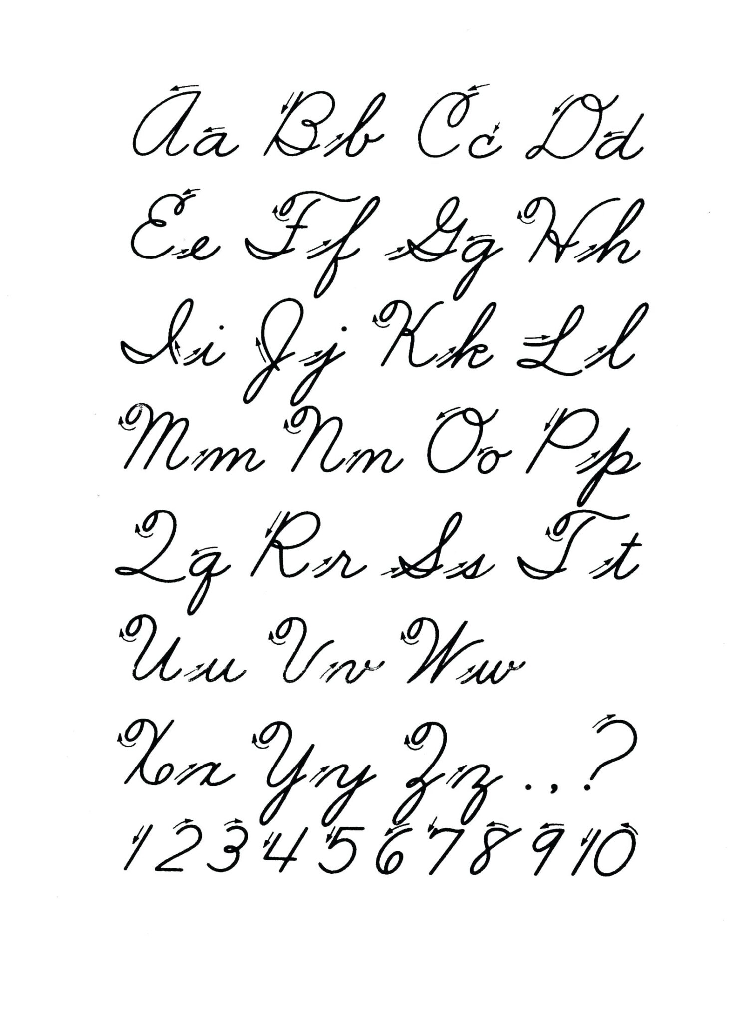 Full Cursive Alphabet Free Printable Cursive Alphabet pertaining to ...