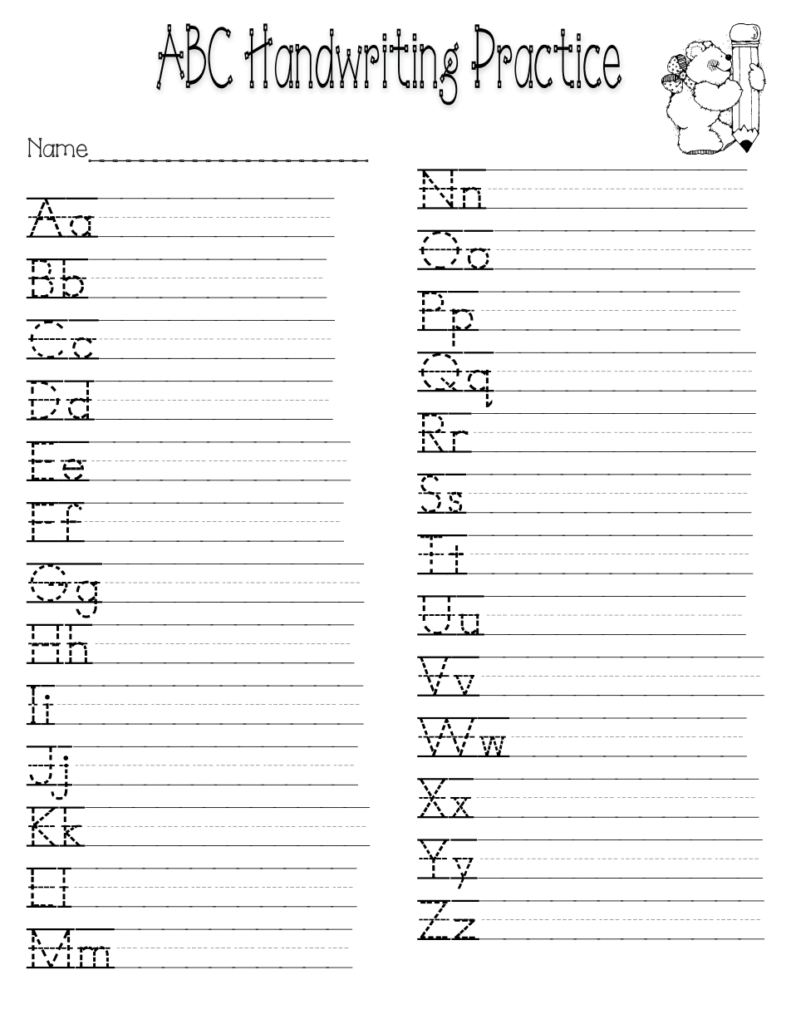 Alphabet Handwriting Worksheets A To Z Pdf AlphabetWorksheetsFree