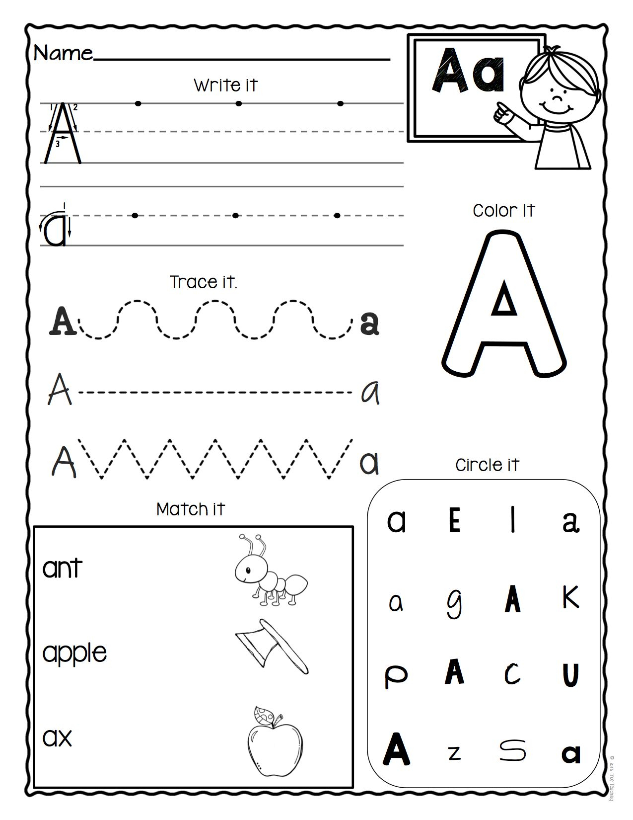 Alphabet Worksheets Pre K