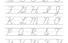 Kindergarten Cursive Handwriting Worksheet Printable inside Alphabet Cursive Worksheets Free Printable