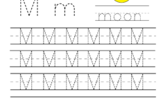 Kindergarten Letter M Writing Practice Worksheet Printable pertaining to Letter M Worksheets For First Grade