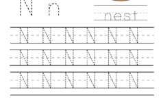 Kindergarten Letter N Writing Practice Worksheet Printable regarding Letter N Worksheets Printable