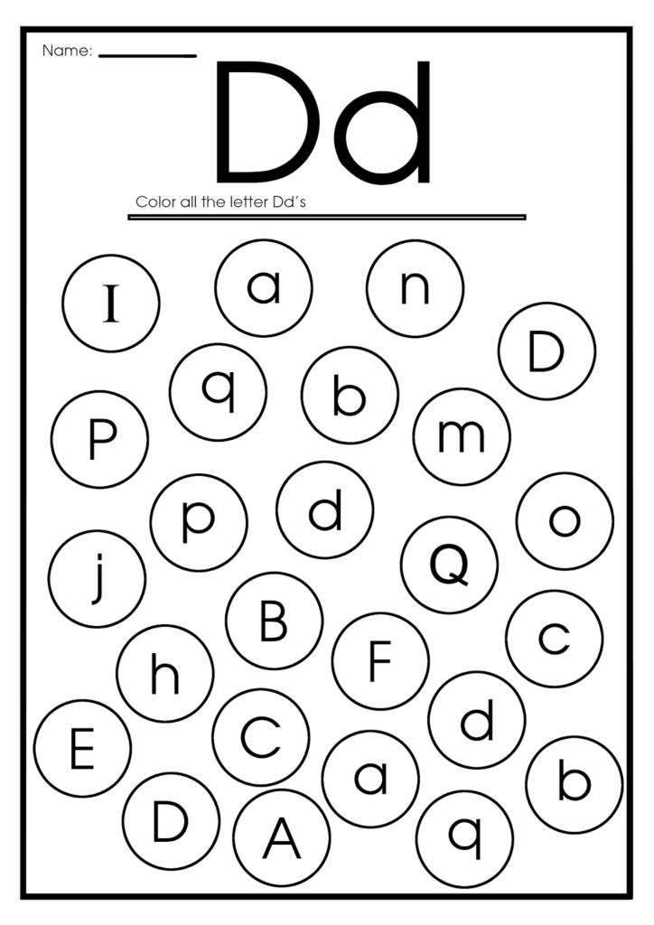 Worksheets For Letter D For Preschool