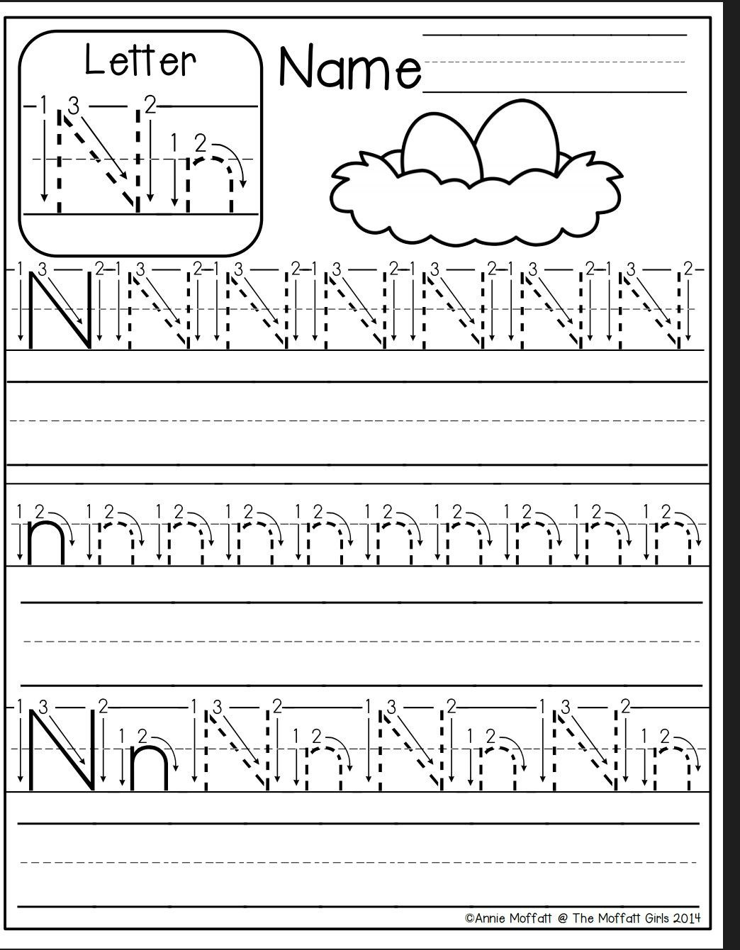 Letter N Worksheets For Toddlers AlphabetWorksheetsFree