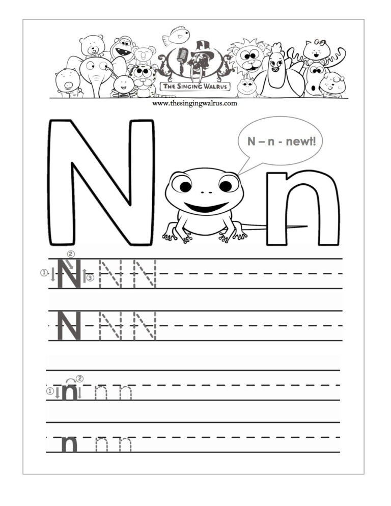 Letter N Worksheets For Kindergarten Letter N Worksheets for Letter N ...