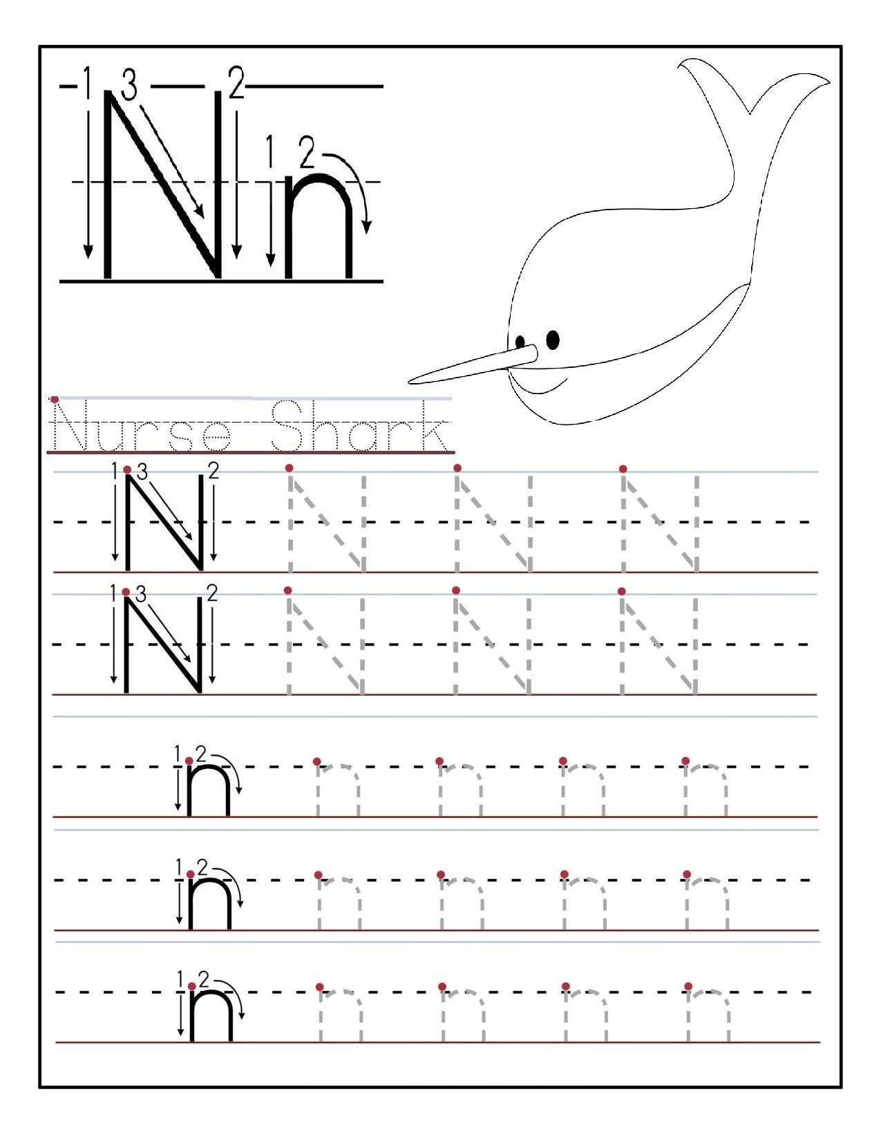 Letter N Worksheets Prek AlphabetWorksheetsFree