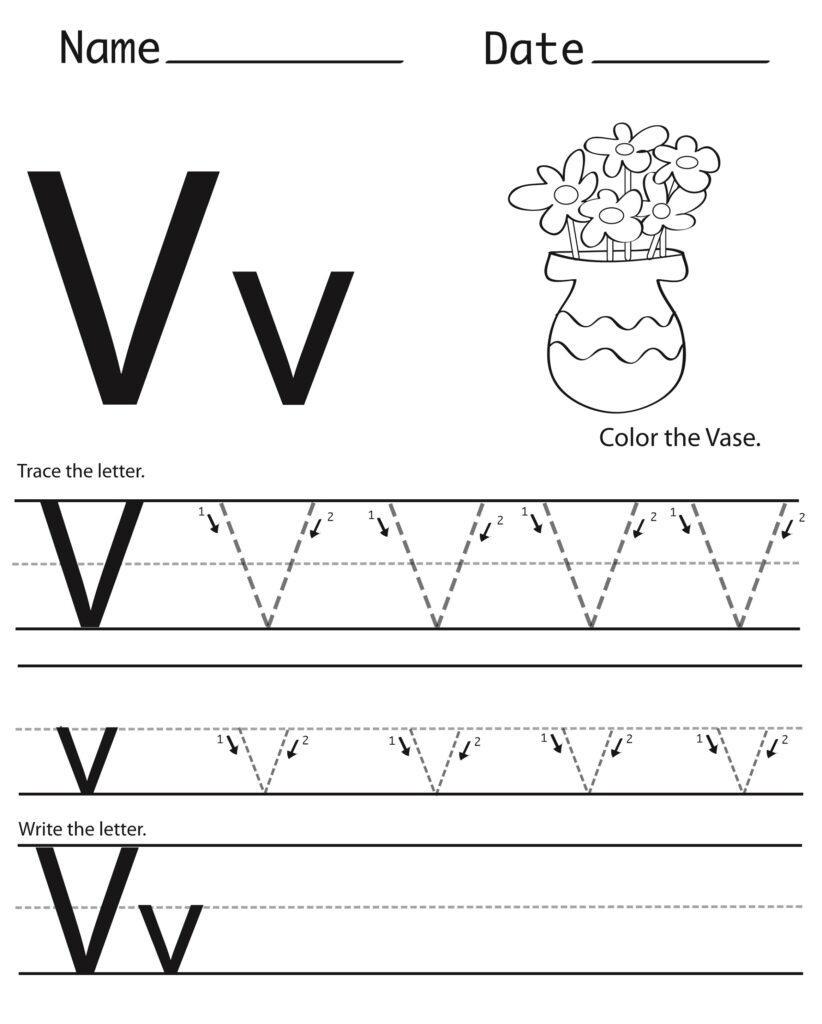 Letter V Worksheets Students Alphabet Practice | Printable Regarding Alphabet Letter V Worksheets