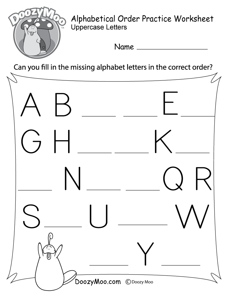 Missing Alphabet Worksheets Free