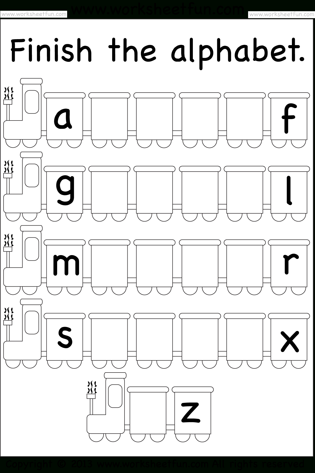 Fill Alphabet For Kindergarten Worksheet