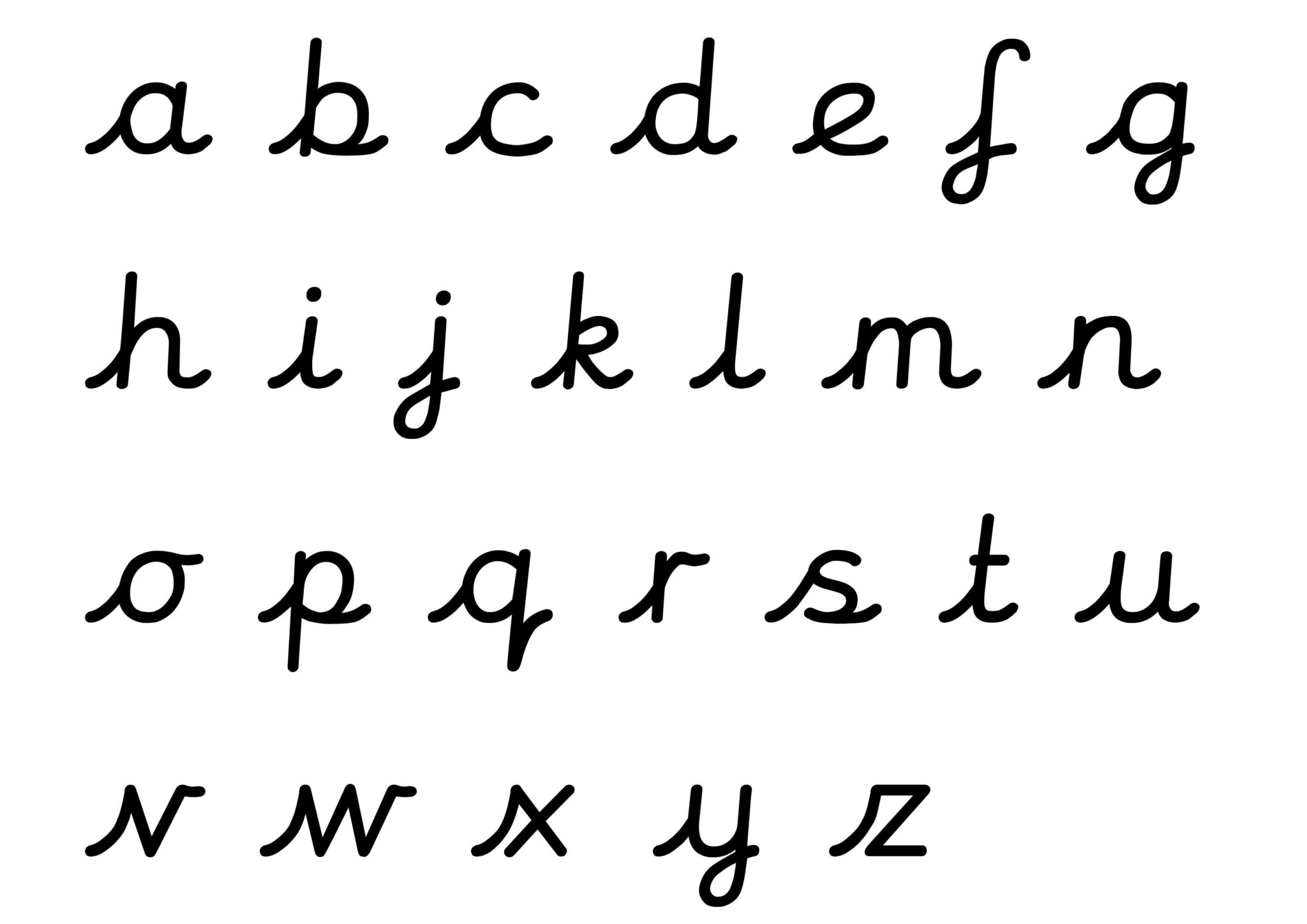 The Cursive Alphabet Used In Most Uk Schools Cursive Inside Alphabet Handwriting Worksheets Uk 