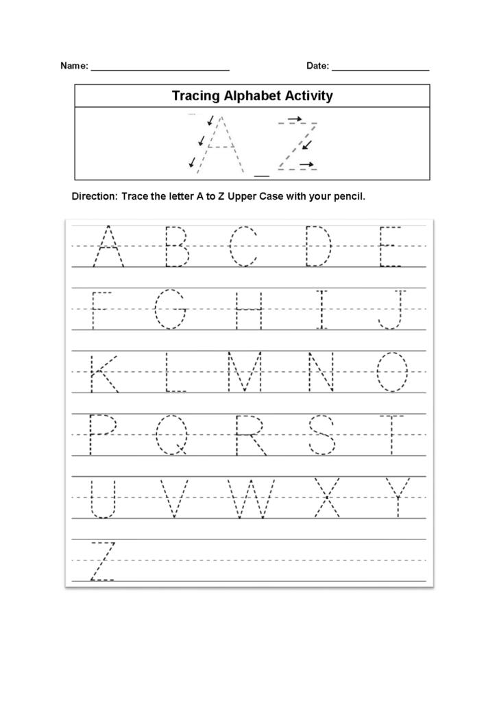 Alphabet A Practice Sheets