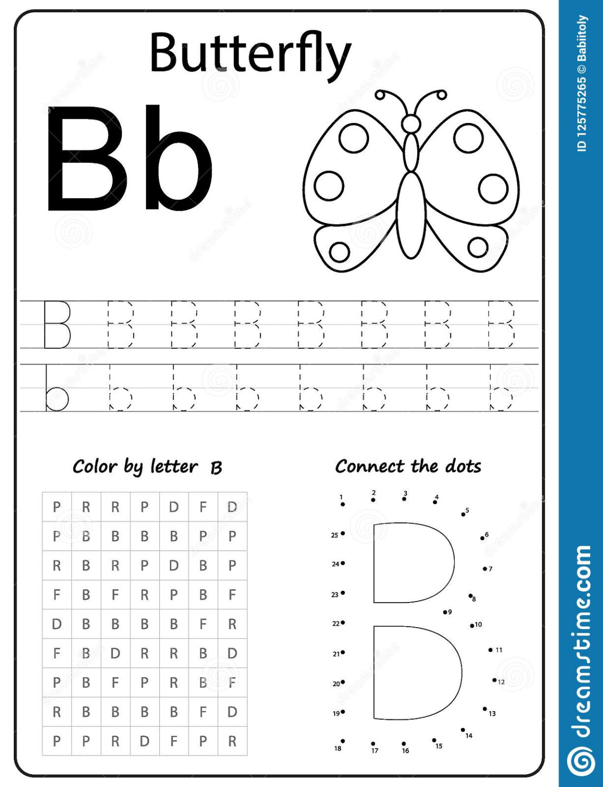 Writing Letter B. Worksheet. Writing A-Z, Alphabet For Letter B ...