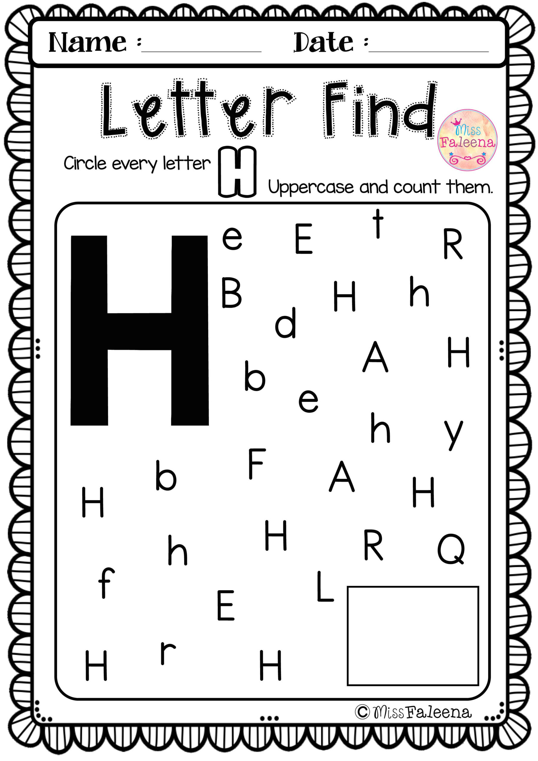 Preschool Worksheets For Letter H