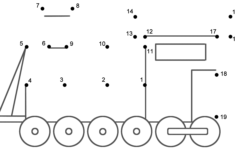 Connect The Dots - Train (Numbers 1-19) | Alphabet in Alphabet Worksheets Dot To Dot