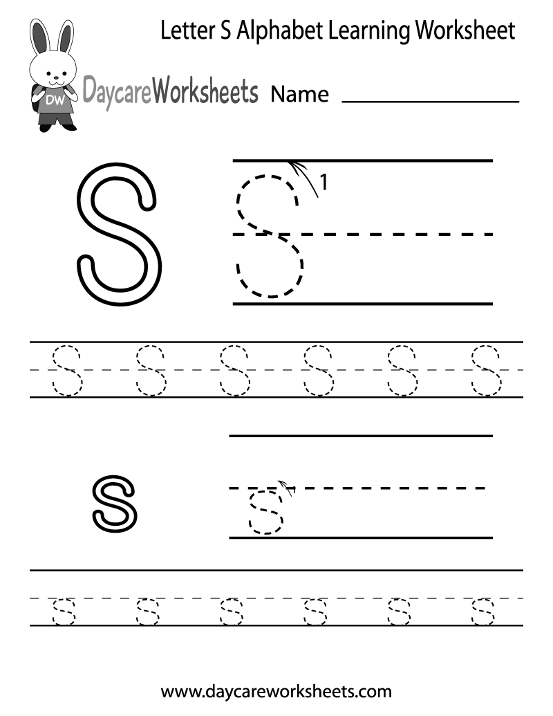 Alphabet S Tracing | AlphabetWorksheetsFree.com