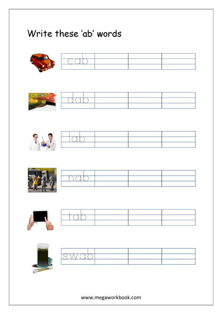 Free Printable Cvc Words Writing Worksheets For Kids   Three With 3 Letter Worksheets