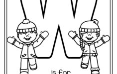 Free W Is For Winter Trace And Color Printable with Letter W Worksheets For Toddlers