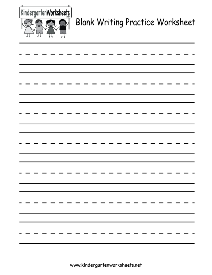 kindergarten blank writing practice worksheet printable pertaining to