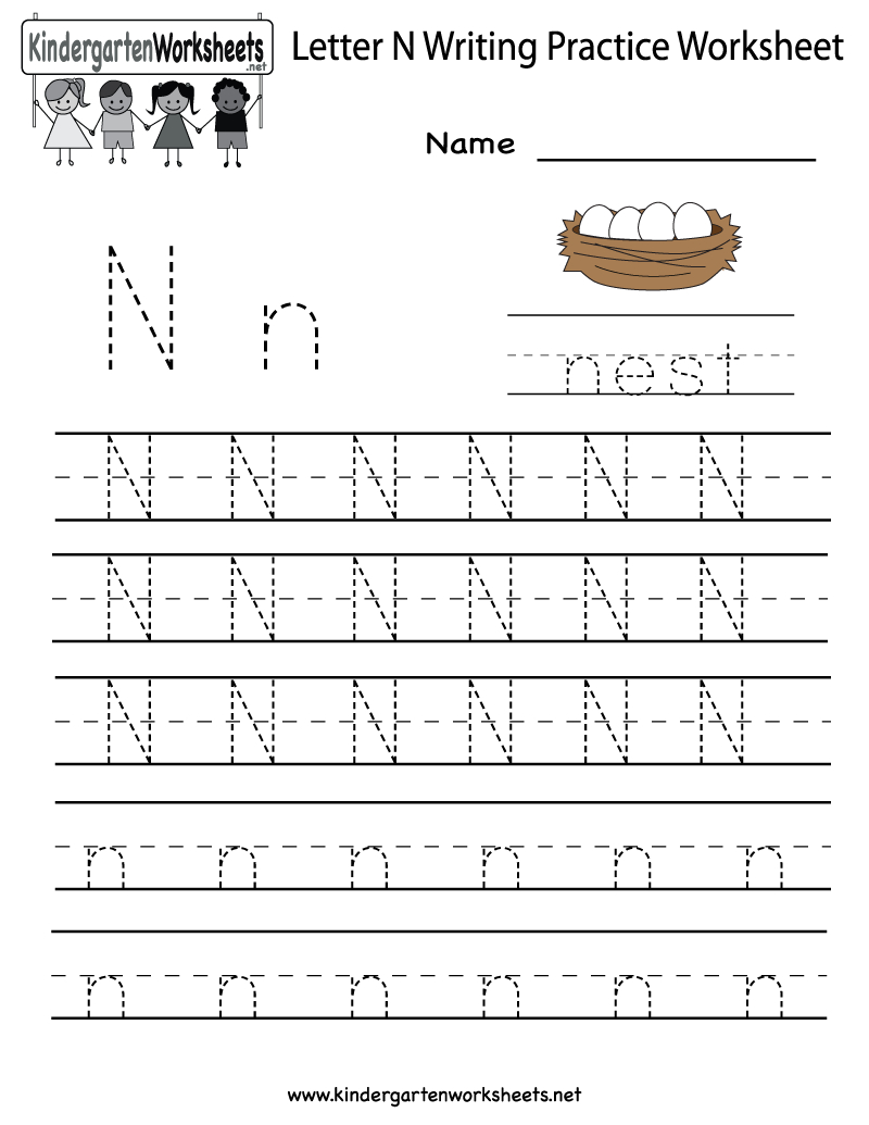 Letter N Tracing Worksheets Preschool AlphabetWorksheetsFree