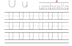 Kindergarten Letter U Writing Practice Worksheet Printable with regard to Letter U Tracing Page