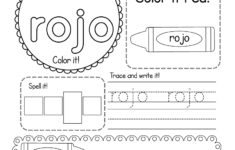 Learn The Color Red In Spanish Worksheet - Free Printable with Alphabet Worksheets In Spanish