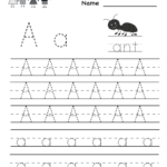 Letter A Writing Practice Worksheet Printable : Free With Letter Worksheets A