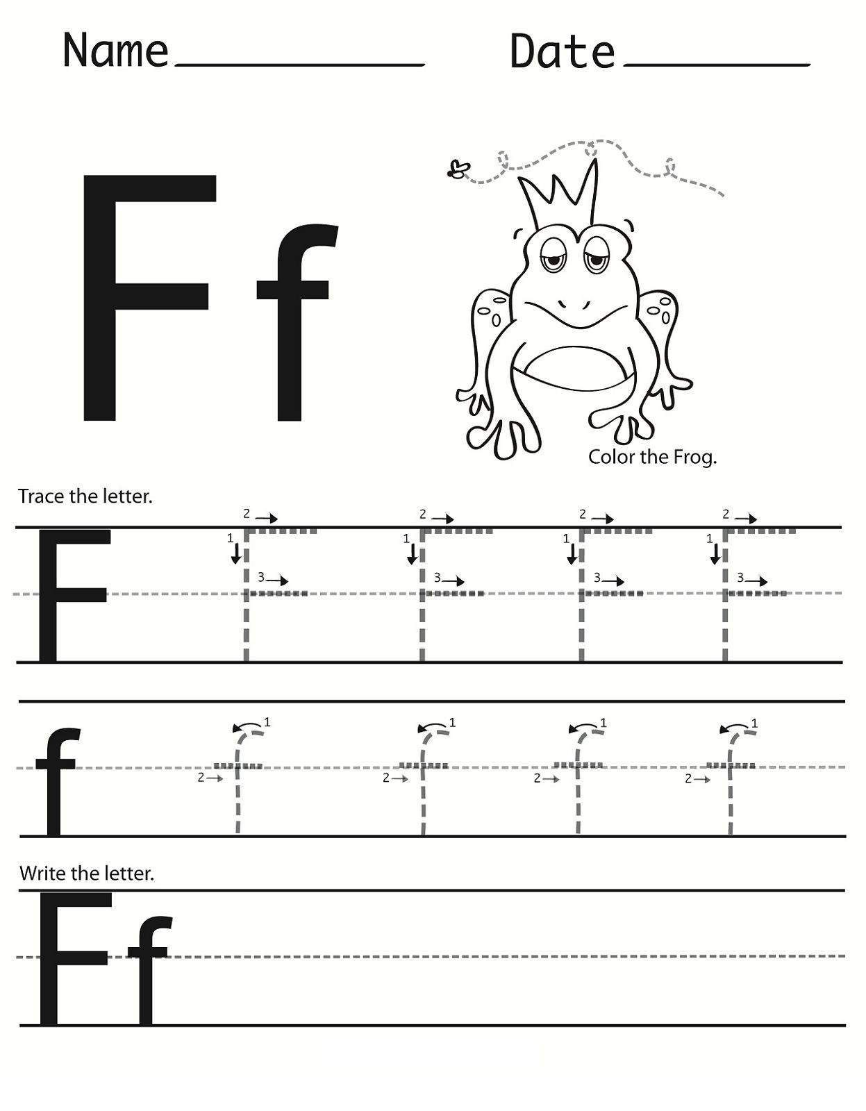 Letter F Tracing Worksheets AlphabetWorksheetsFree