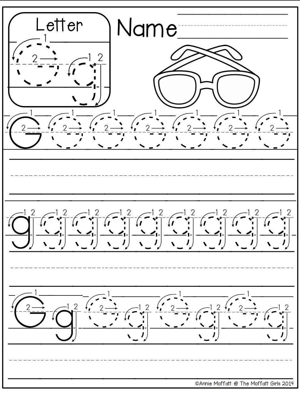 Letter G Tracing Sheet AlphabetWorksheetsFree