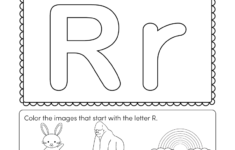 Letter R Coloring Worksheet - Free Kindergarten English in Letter R Worksheets For Kindergarten Pdf