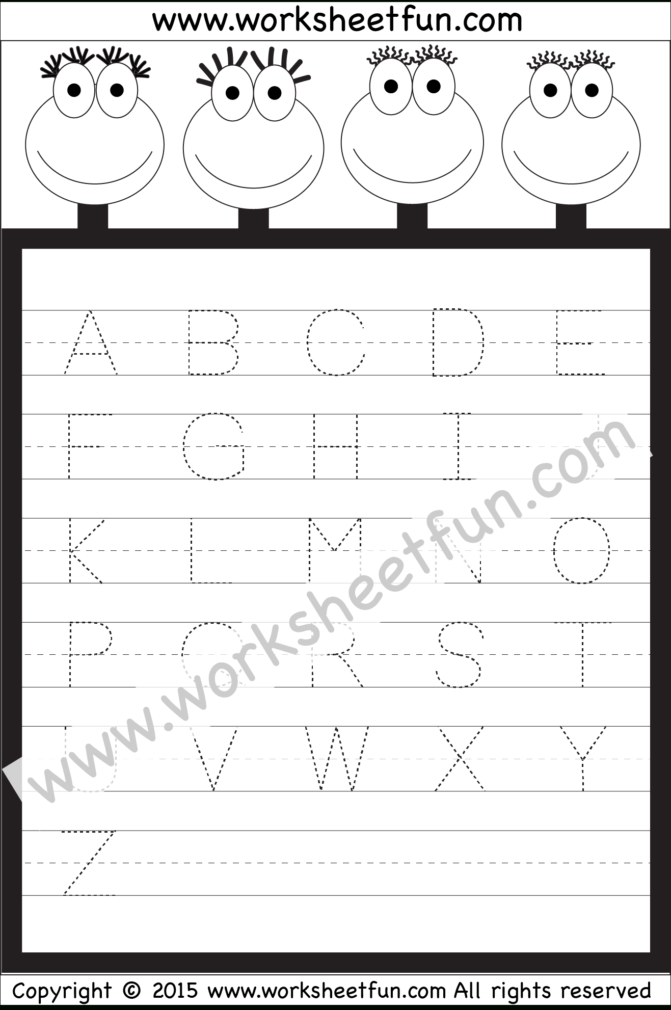 Letter Tracing Worksheet – Capital Letters / Free Printable regarding Alphabet Tracing Chart Printable