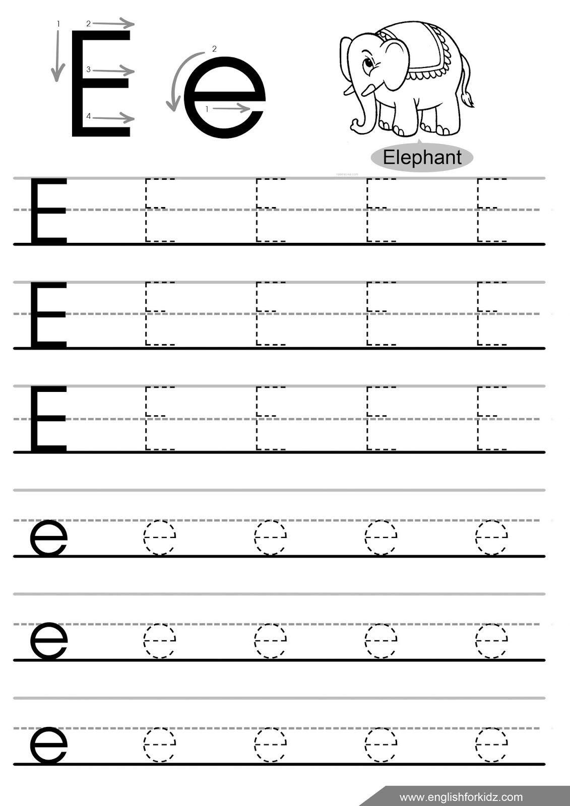 Letter Tracing Worksheets Letters A J | Activități Școlare in Letter E Worksheets For Pre K