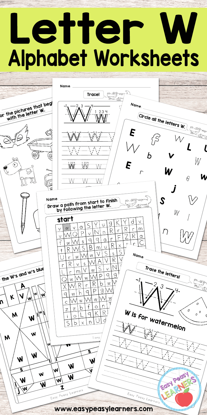 Letter W Worksheets - Alphabet Series - Easy Peasy Learners regarding Letter W Worksheets Printable