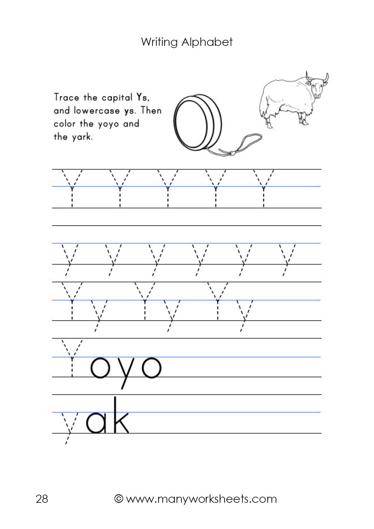 Letter Y Worksheets For Prek AlphabetWorksheetsFree