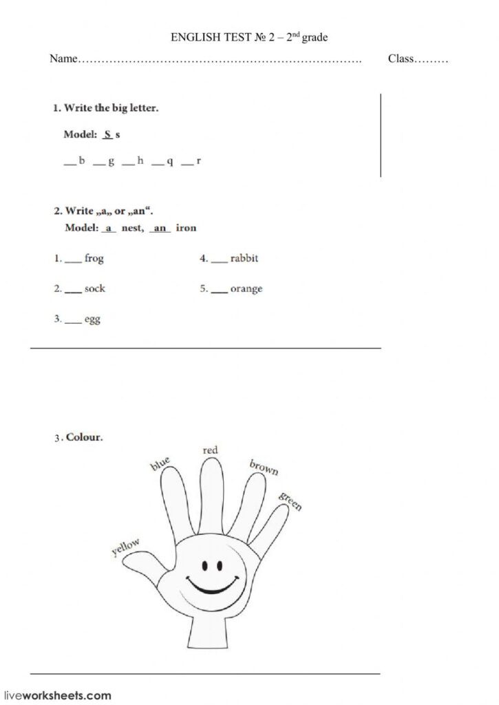 Letters, Colours, A   An   Interactive Worksheet With Regard To Alphabet Worksheets Grade 2