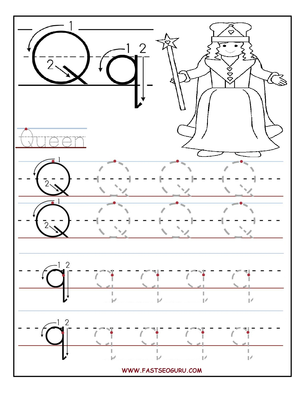 Letter O Tracing Printable AlphabetWorksheetsFree