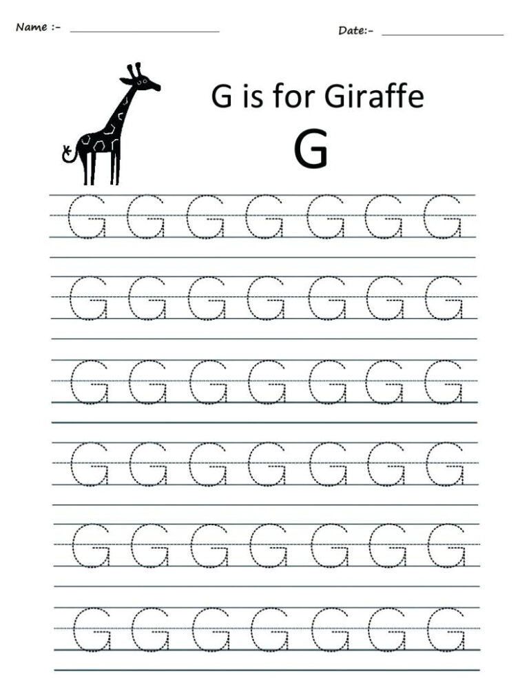 Trace Letter G Letter G Activities Trace Letter Generator in Letter G ...