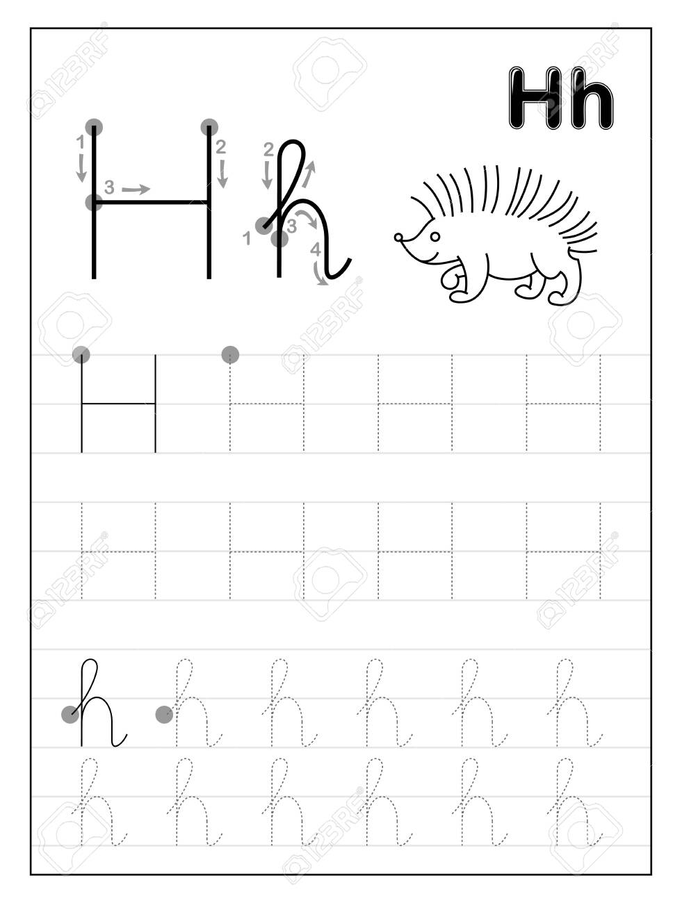 letter h tracing worksheets alphabetworksheetsfreecom